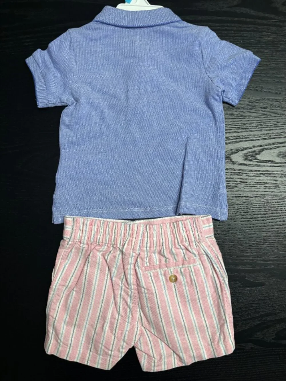 Polo Ralph Lauren Baby 2PC Oxford Mesh Polo & Striped Shorts Set 6M and NWT
